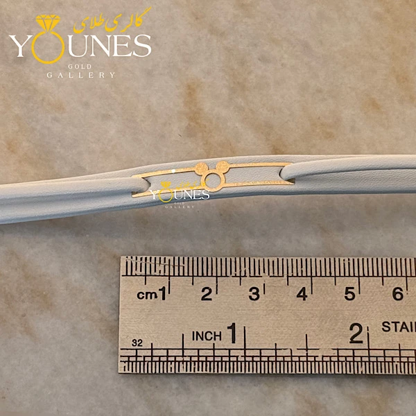 دستبند طلا چرم زنانه سفید